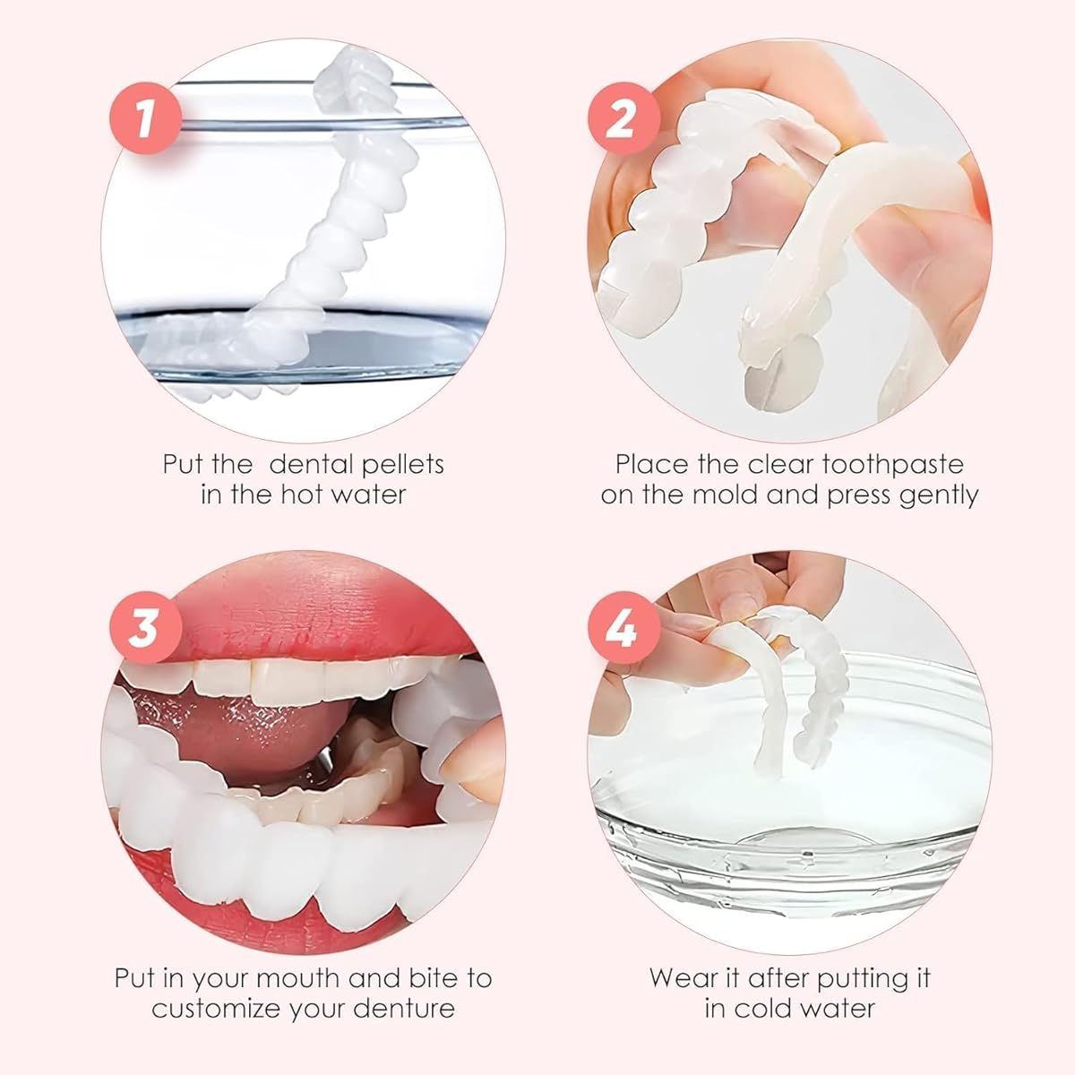 2 Pcs Temporary Fake Teeth for Men and Women