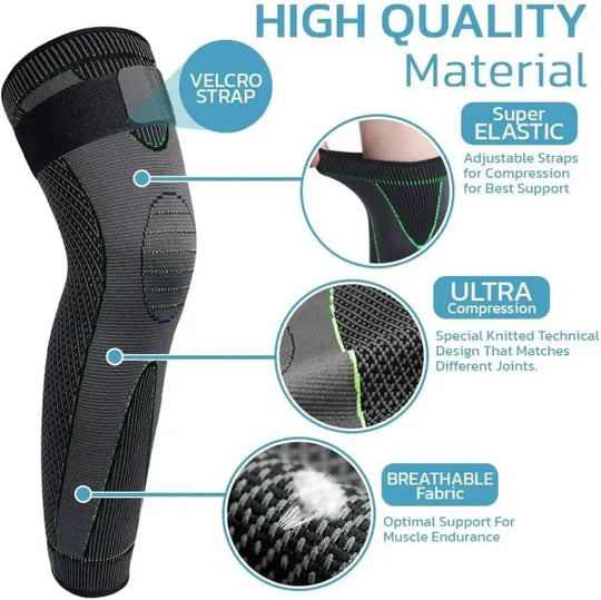2 Pcs Full Leg Knee Pads with Support Belt ( Original China )